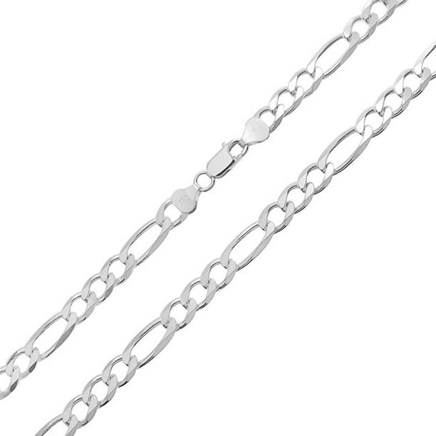 Great Necklace for Pendants Italy Made 3-10mm 18-30 Harlembling Mens Ladies Solid 925 Sterling Silver Figaro Link Chain 